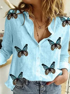 Women's Vintage Cotton Linen Blouse