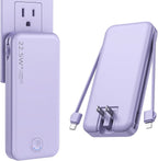 Portable Wall Charger w/Built-in Charging Cables