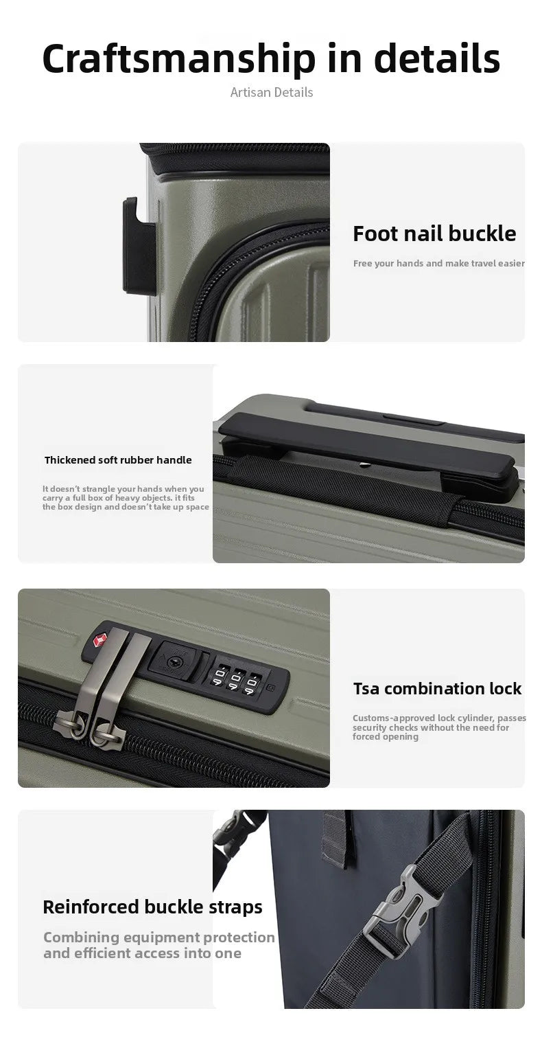 20" Multifunctional Front Opening Carry-on Luggage