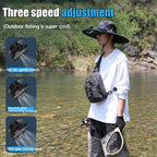 Wide Brim Solar Dual Fan Hat