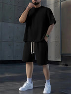 Men's 8-Piece Crew Neck Short Sleeve Shorts Set