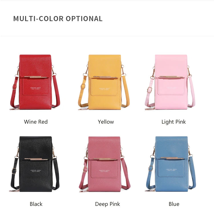 Soft Leather Touch Screen Crossbody