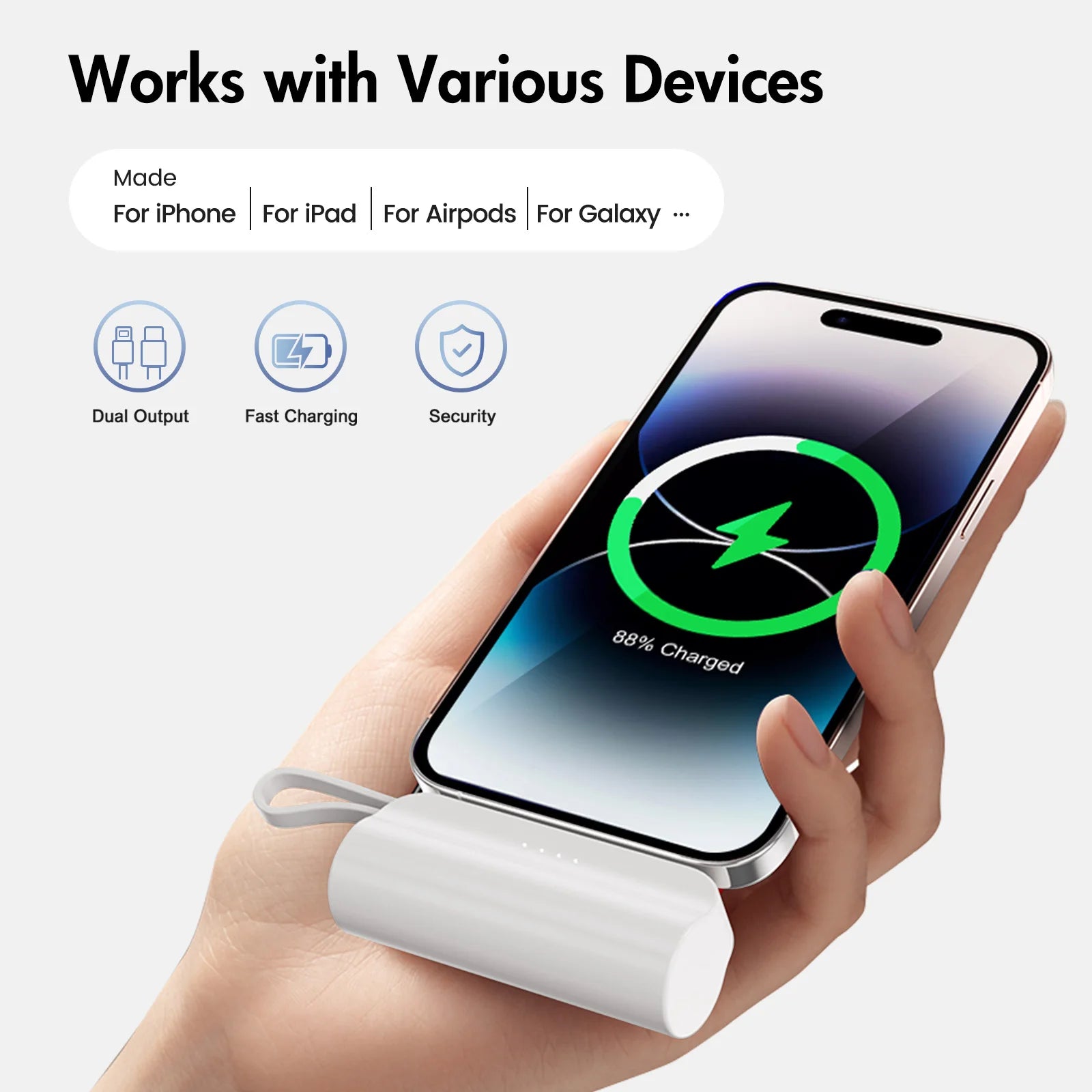 Mini Power Bank Dual USB-C Ports