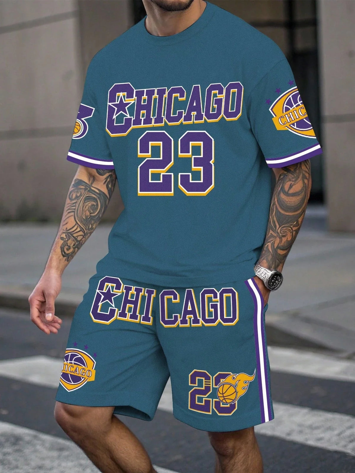 Men's Plus Size Basketball Shorts Set
