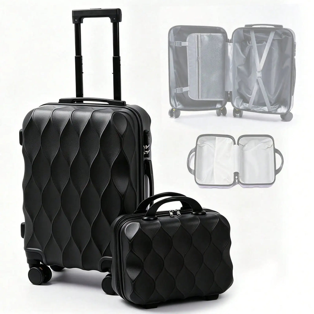 2Pcs Travel Luggage Set with Lightweight Cosmetic Bag