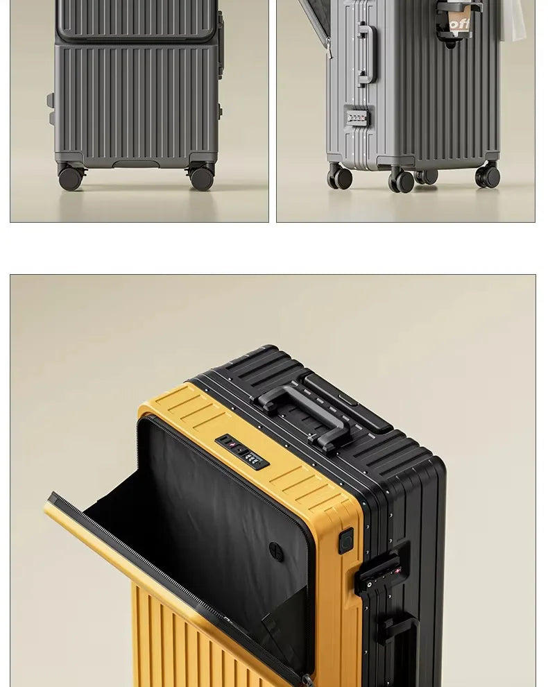 20/24/26" Front Opening Pocket Aluminum Frame Luggage