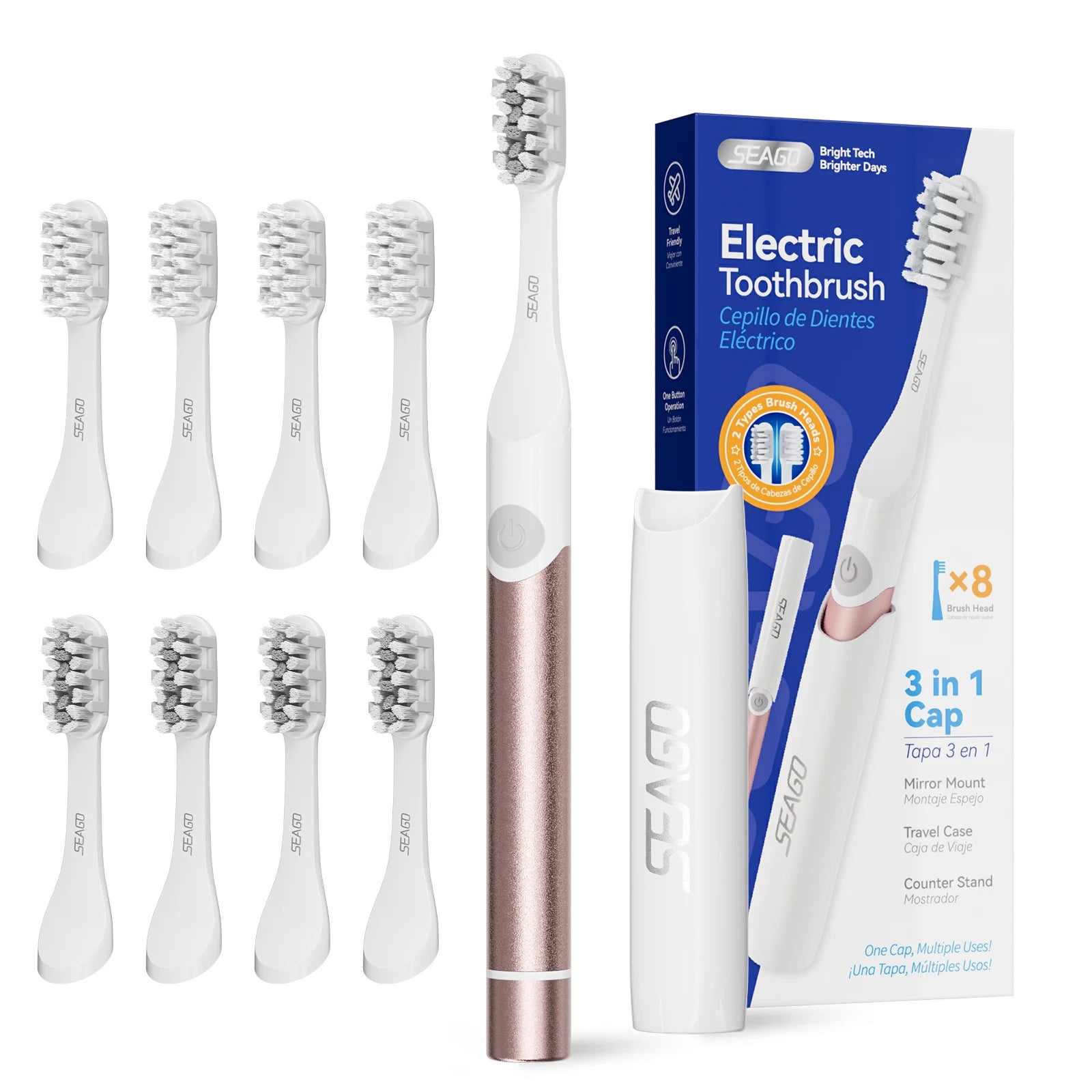Electric Toothbrush w/8 Replacement Heads