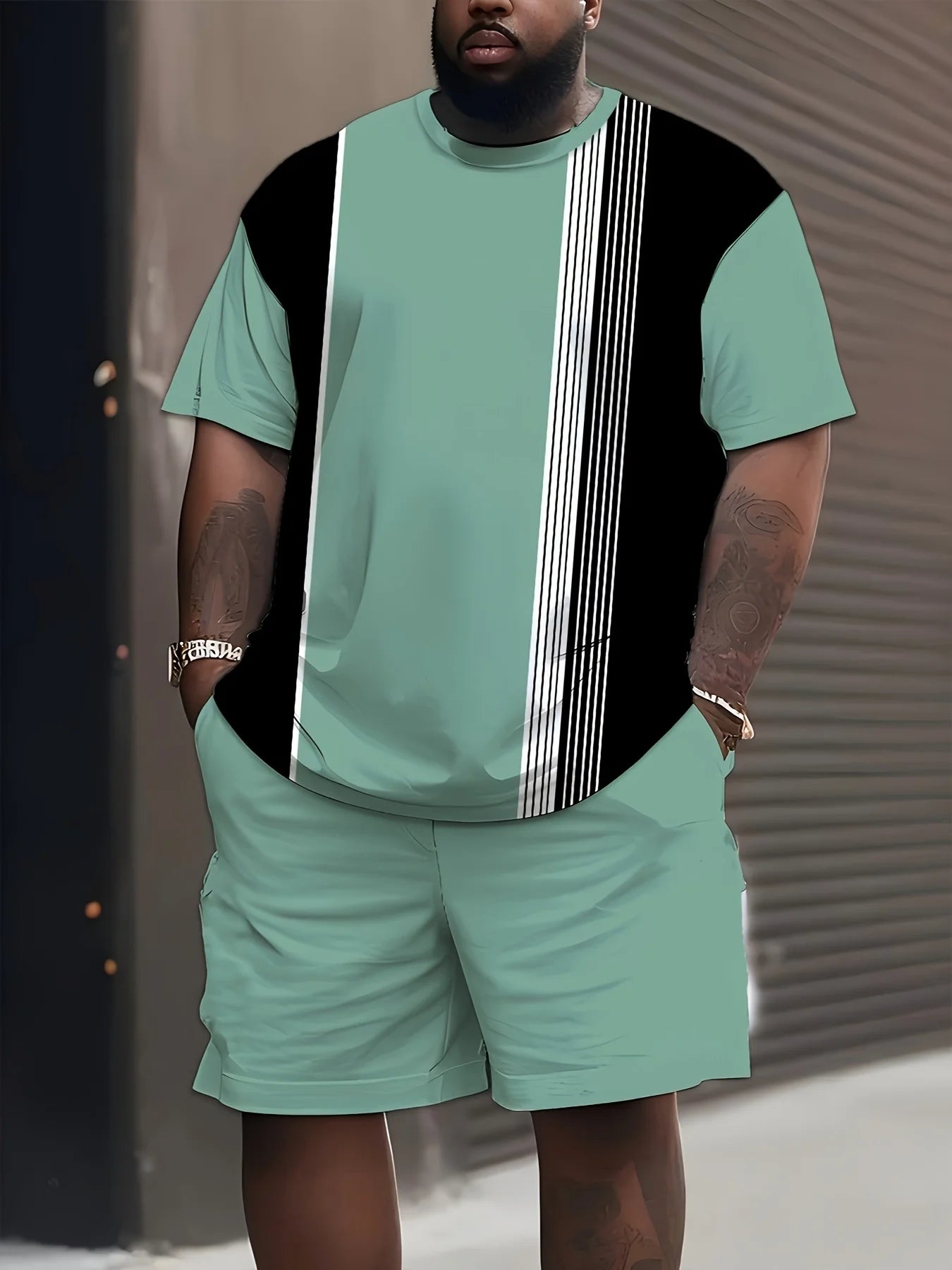 Men's 3D Printed Short Sleeve Shorts Sets