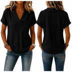 Women's Breathable Crinkle Cotton Linen Blouse
