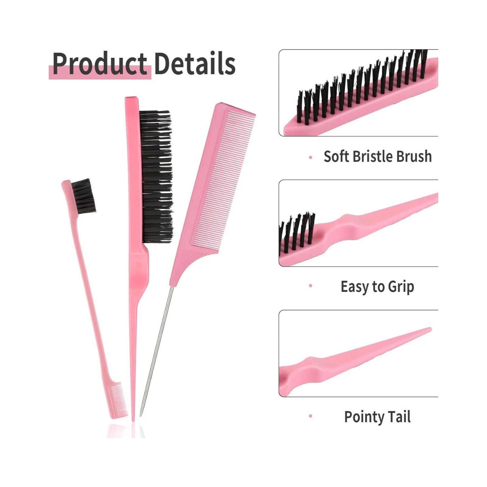 3pcs Hair Styling Hairbrush and Comb