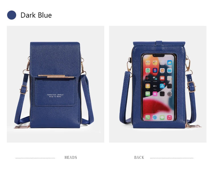 Soft Leather Touch Screen Crossbody