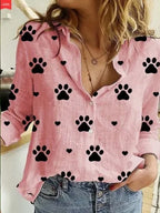 Women's Vintage Cotton Linen Blouse