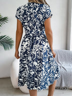 Women's VigoCasey Elegant Flower Print Short Dress