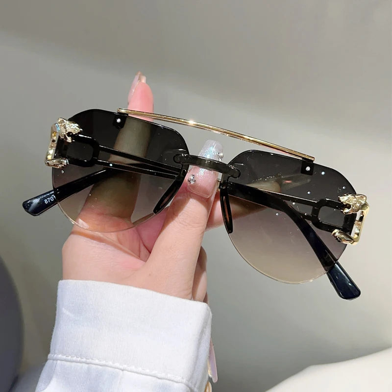 Rimless Pilot Sunglasses