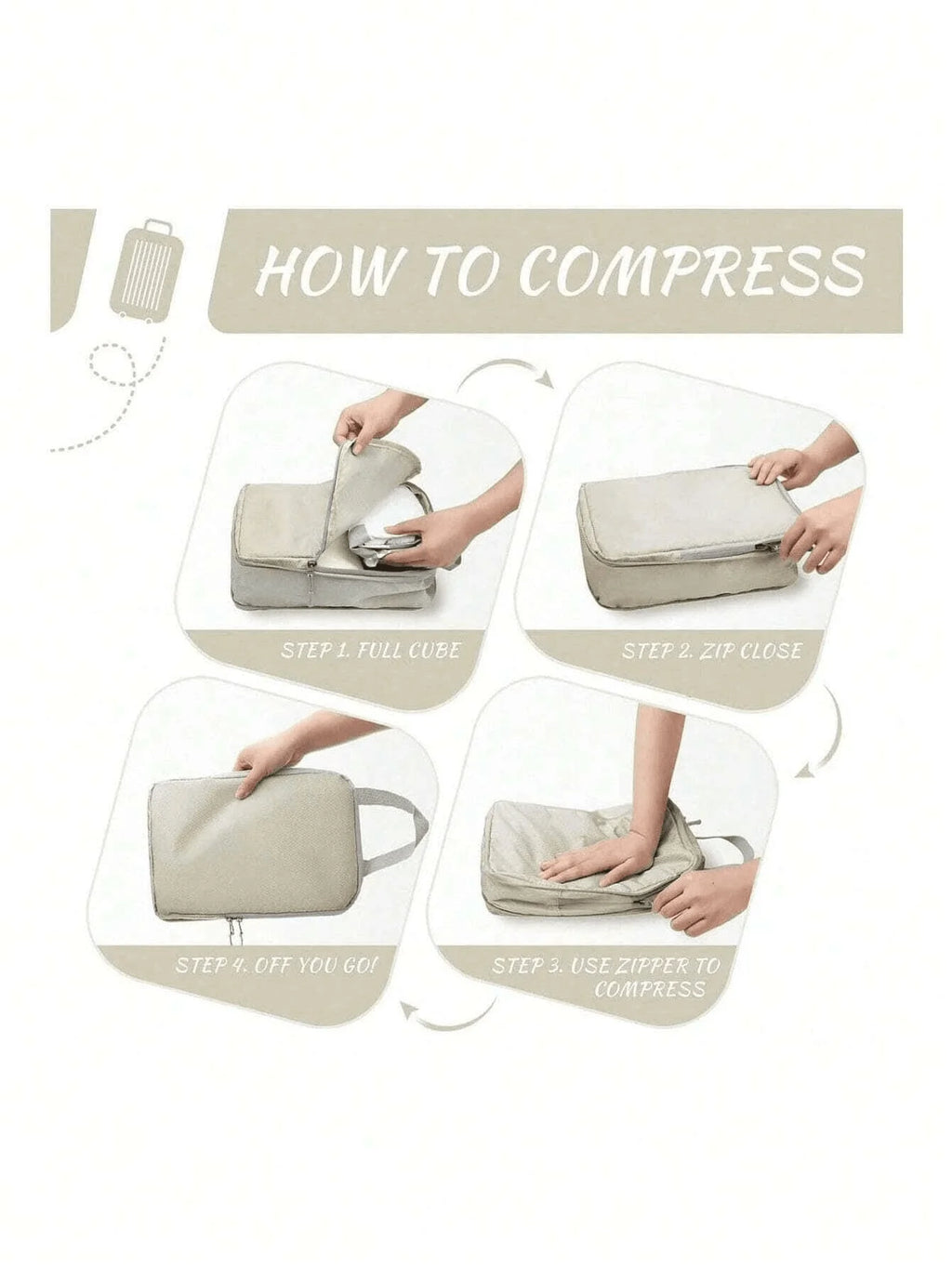 6 Pcs Compression Travel Cubes