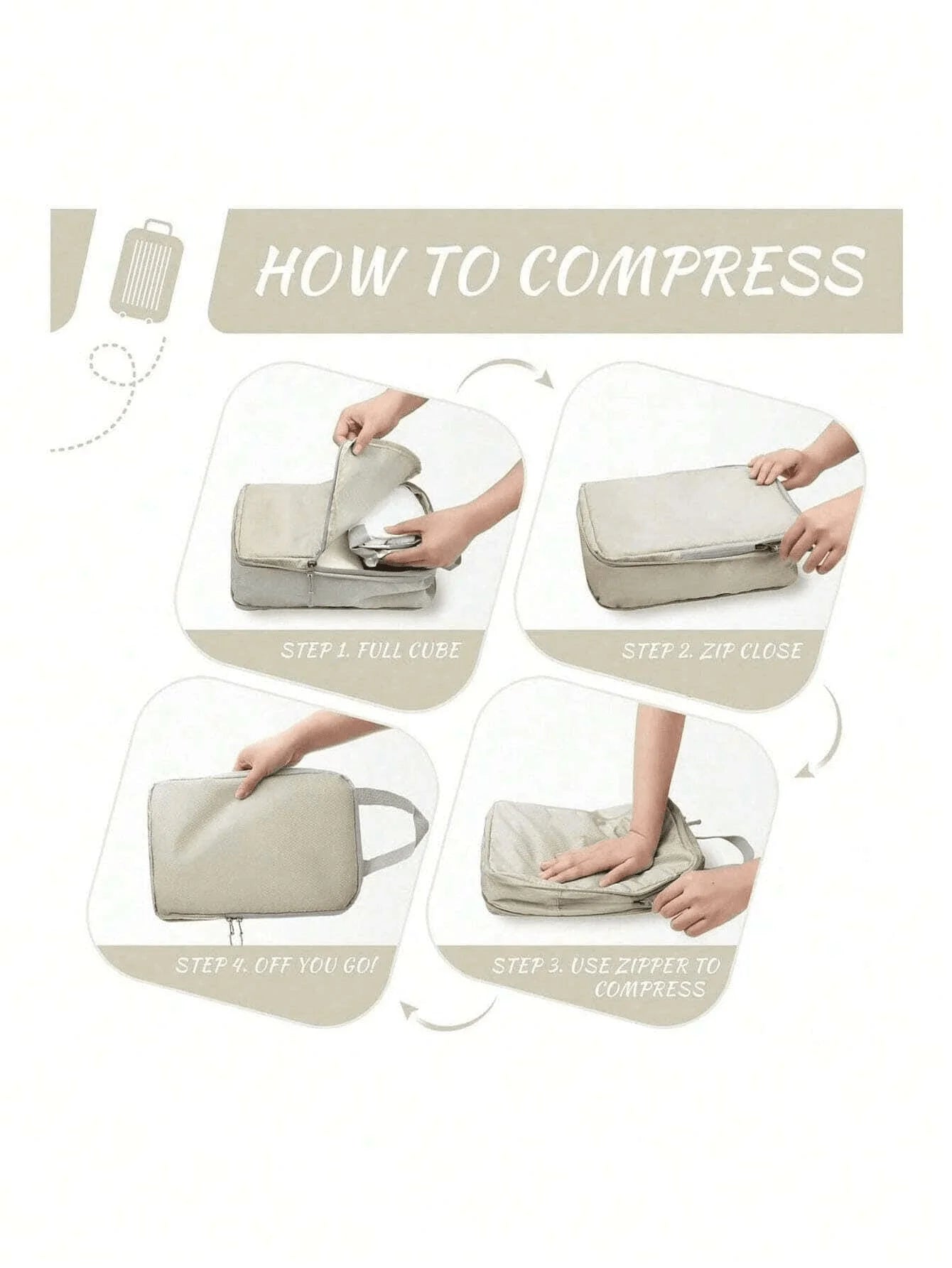 6 Pcs Compression Travel Cubes