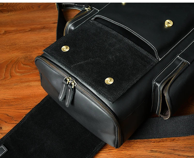 Vintage Crazy Horse Genuine Leather Hiking Backpack