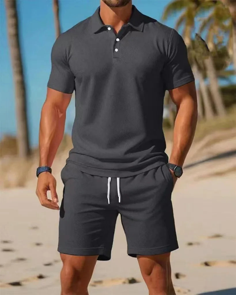 Men's Fashionable Slim Fit Shorts Set