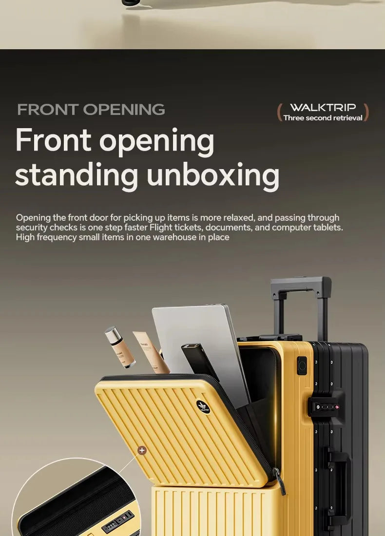 20/24/26" Front Opening Pocket Aluminum Frame Luggage