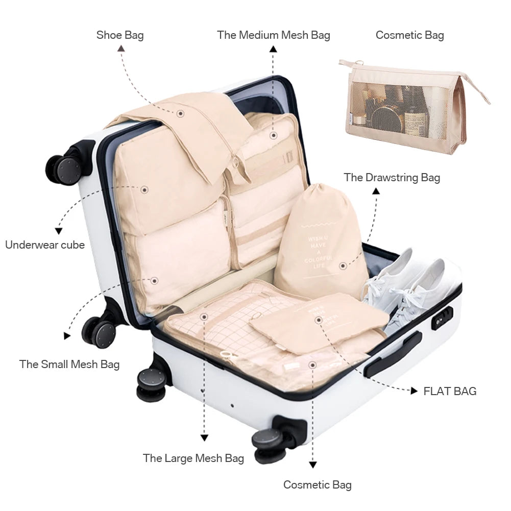 8Pcs Travel Packing Cube Set
