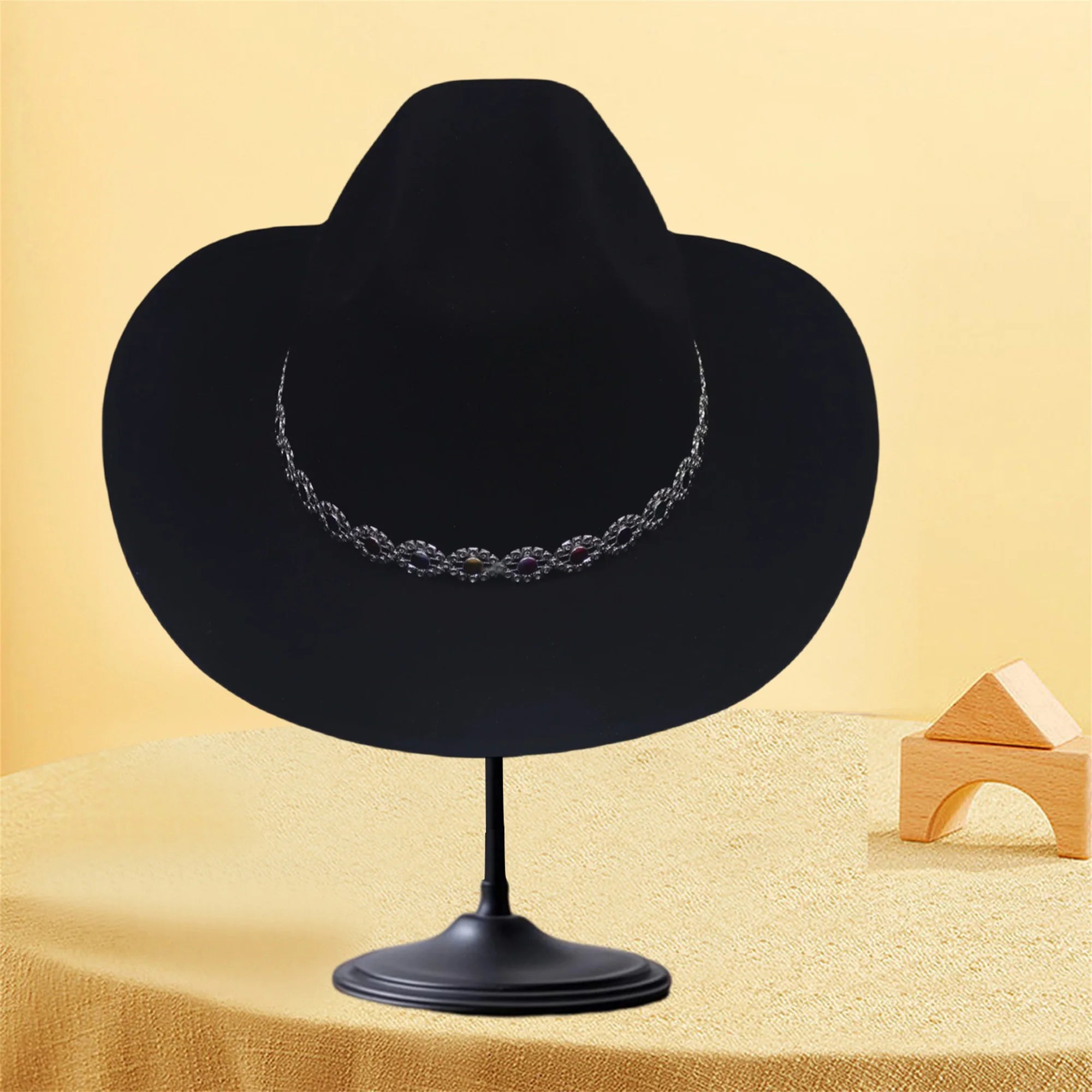 Stylish Felt Cowgirl Hat w/Wide Brim
