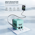 VoltGo GaN 45W Fast Wall Charger with Retractable Type-C Cable