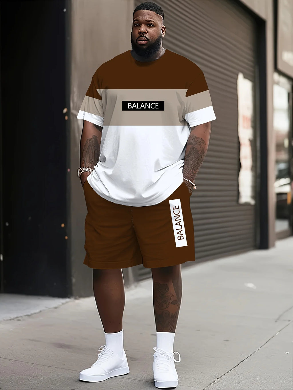 Men's Outdoor Casual T-shirt Drawstring Shorts Sets