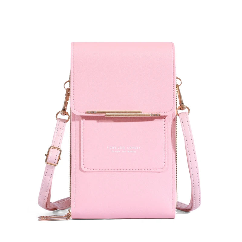 Soft Leather Touch Screen Crossbody