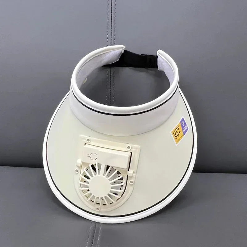 Fishing Cooling Fan Hat w/USB Rechargeable Battery