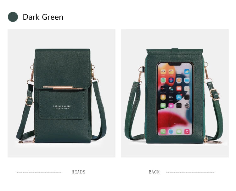 Soft Leather Touch Screen Crossbody