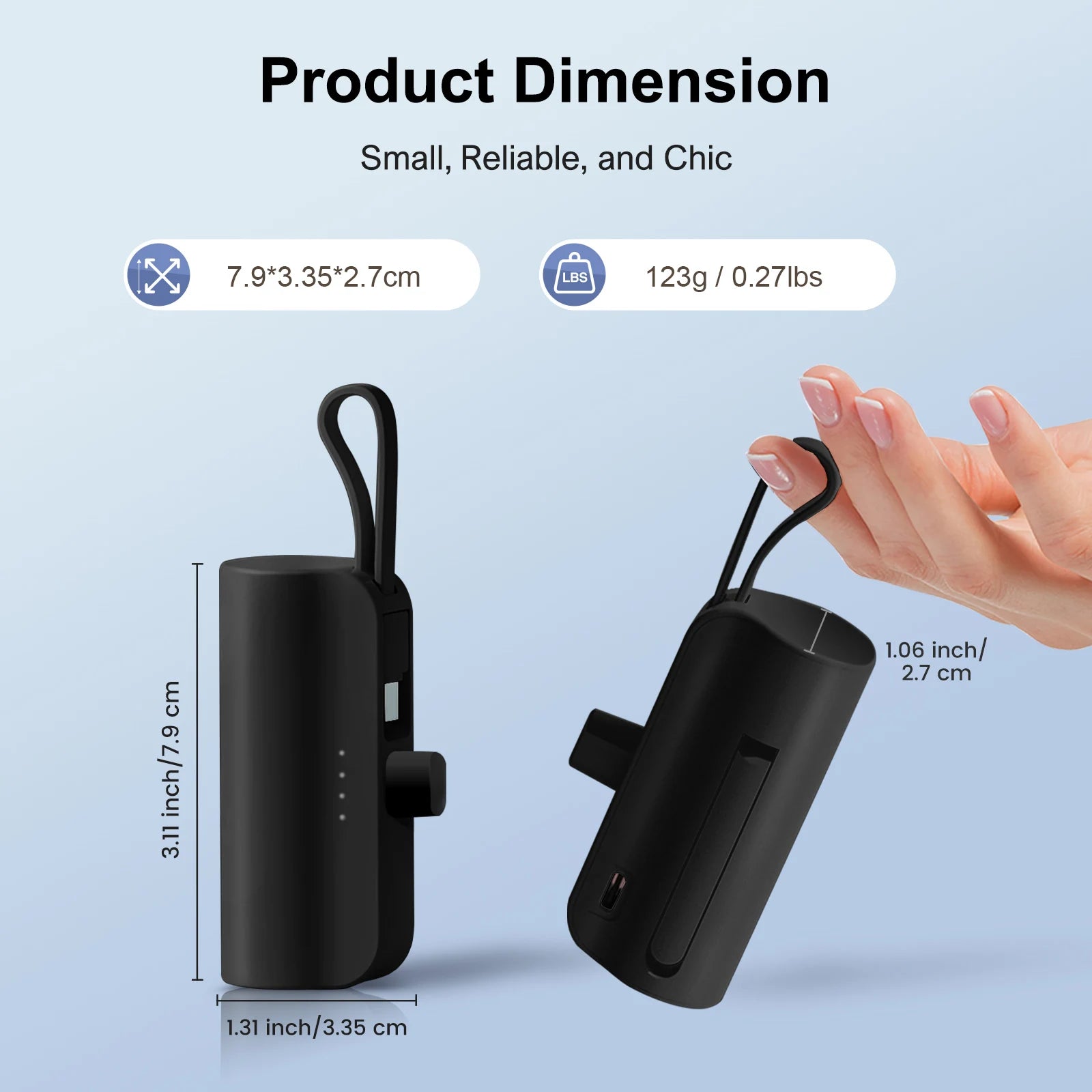 Mini Power Bank Dual USB-C Ports