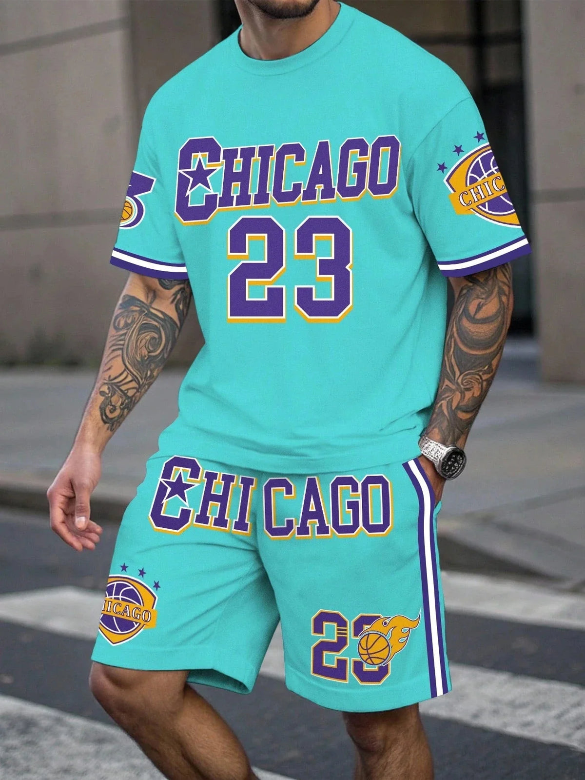 Men's Plus Size Basketball Shorts Set