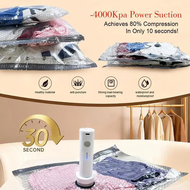 Cordless Compression Travel Vacuum Storage Bag