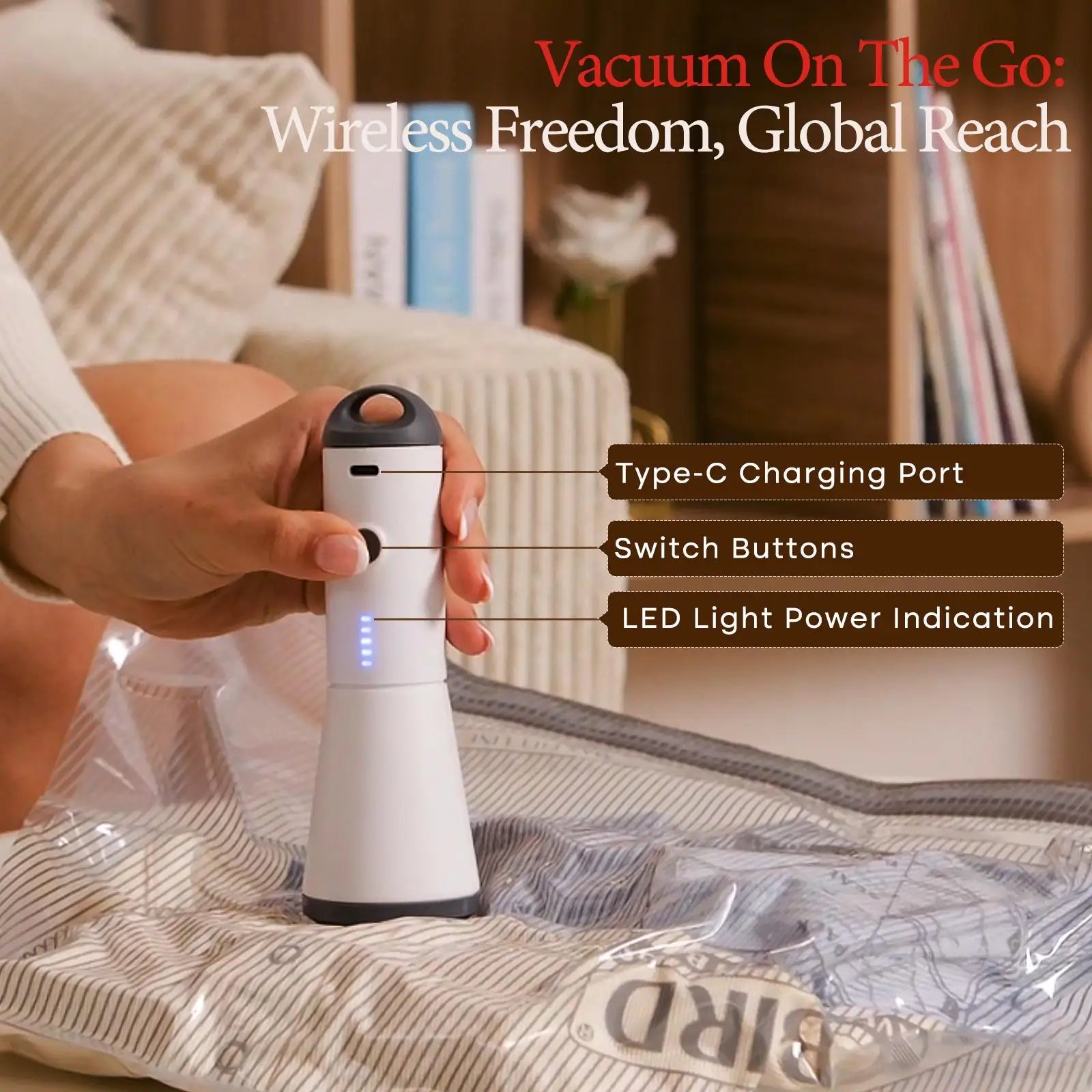 15-Pack Cordless Travel Vacuum Storage Bags