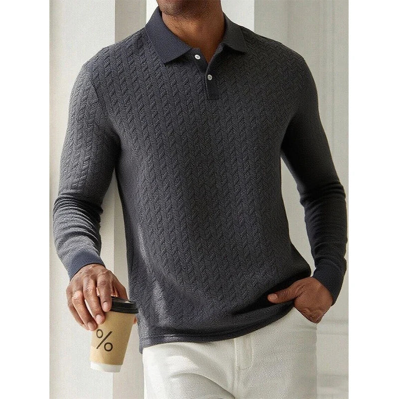 Men's High Quality Long Sleeve Polo Shirt