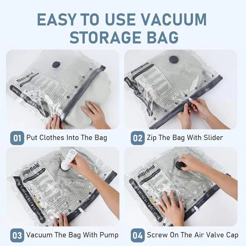 18-Pack Cordless Travel Vacuum Compression Bags