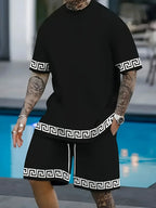 Men's 3D Printed Polyester Shorts Set