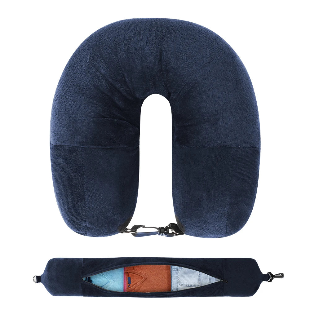 Neck Pillow w/Fillable Clothing U-Shaped Pillowcase