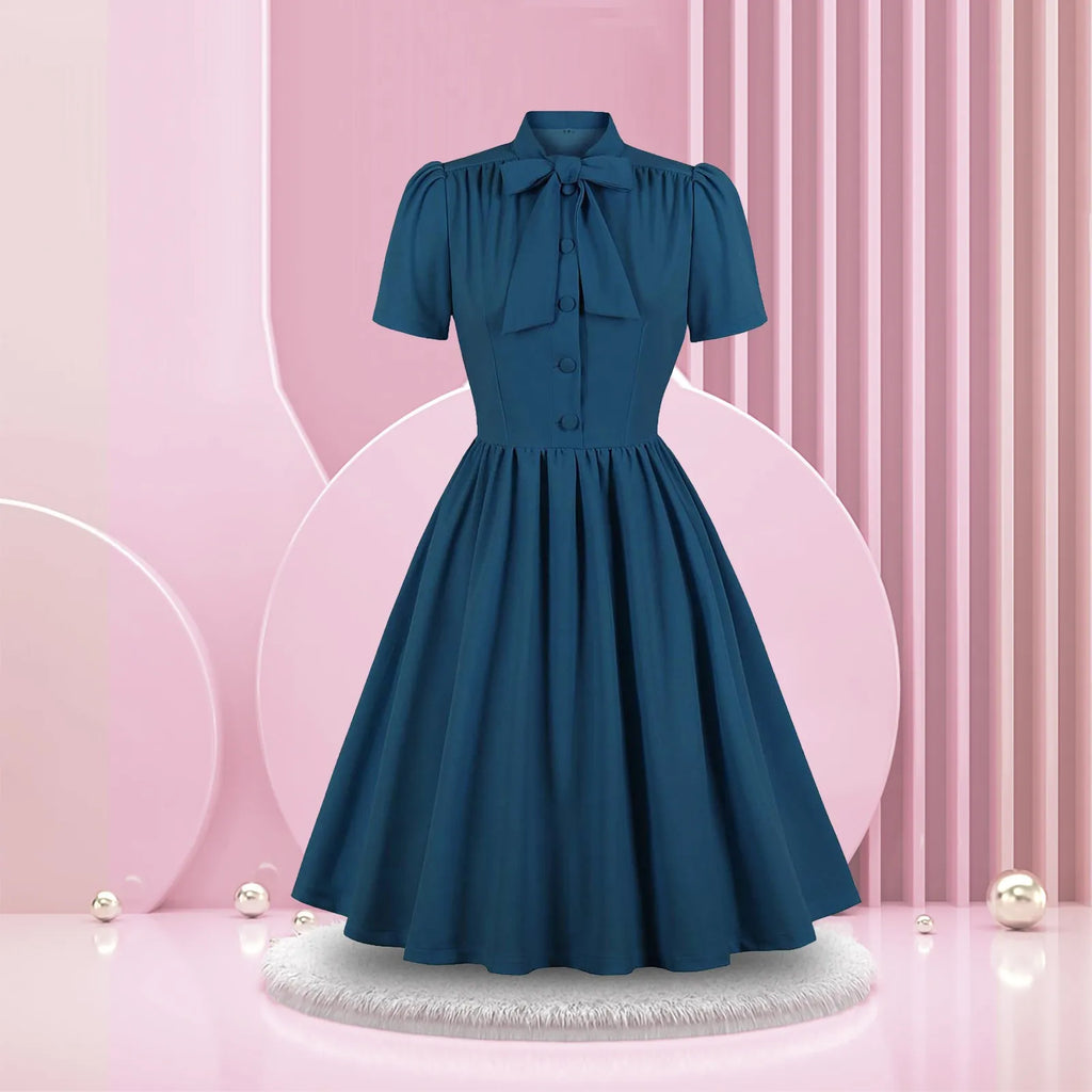 Women's Vintage Lapel Long Dresses