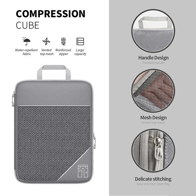 Travel Compression Storage Bag Set w/Shoe Bag