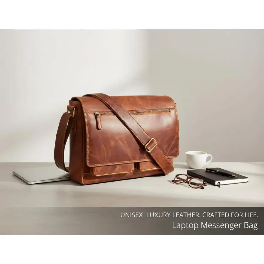 Real Genuine Leather Messenger Bag