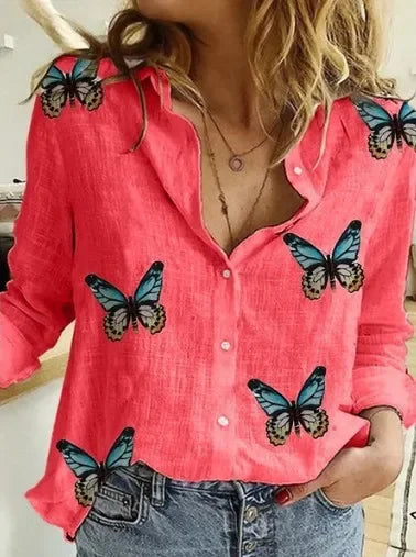 Women's Vintage Cotton Linen Blouse