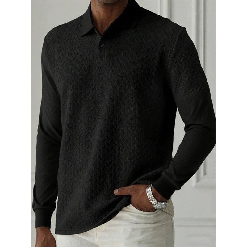 Men's High Quality Long Sleeve Polo Shirt