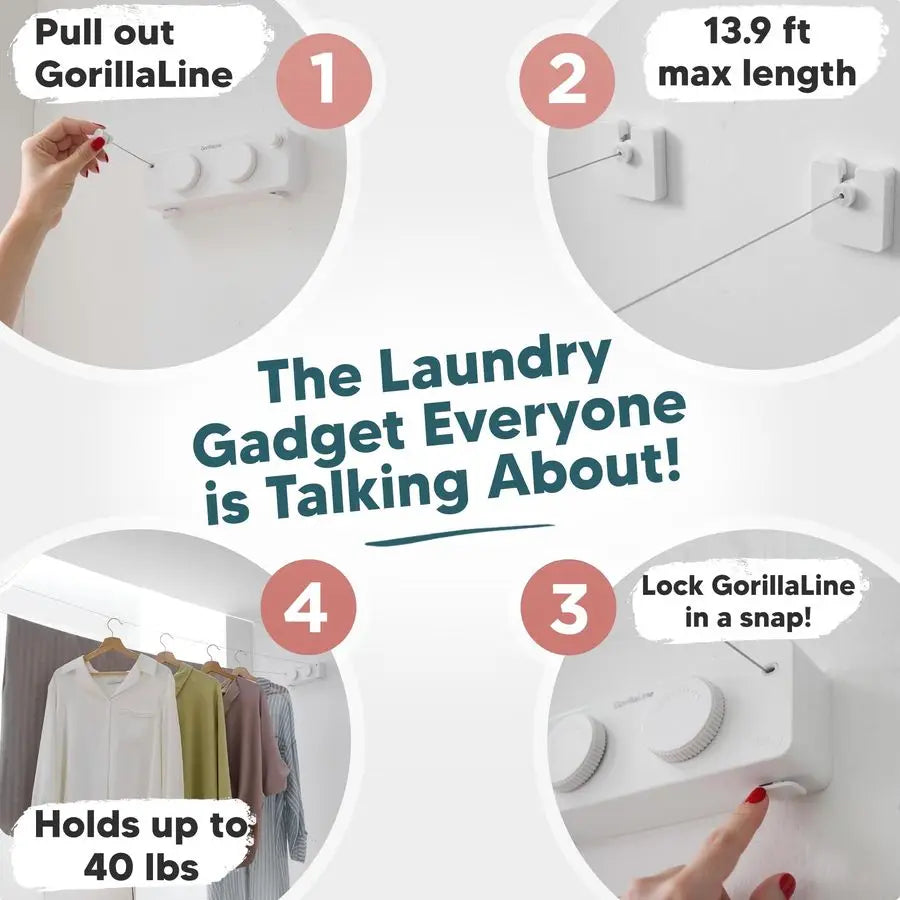 Laundry Retractable Indoor/Outdoor Clothesline