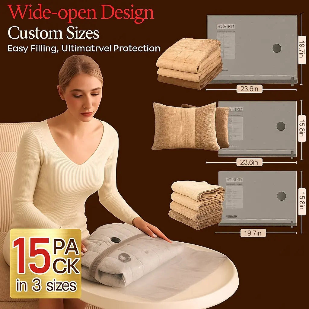 Cordless Compression Travel Vacuum Storage Bag