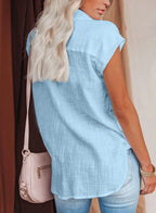 Women's Summer Solid Cotton Linen Shirt