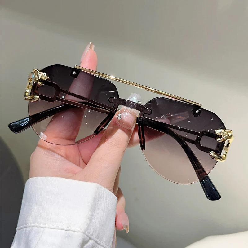 Rimless Pilot Sunglasses
