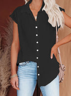 Women's Summer Solid Cotton Linen Shirt