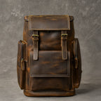 Vintage Crazy Horse Genuine Leather Hiking Backpack