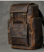 Vintage Crazy Horse Genuine Leather Hiking Backpack